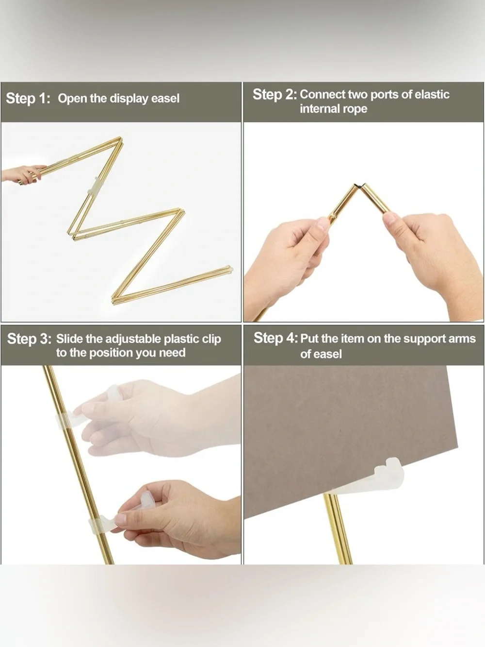 Gold Metal Art Easel – Foldable Display Stand w/ Carry Bag - 63”
